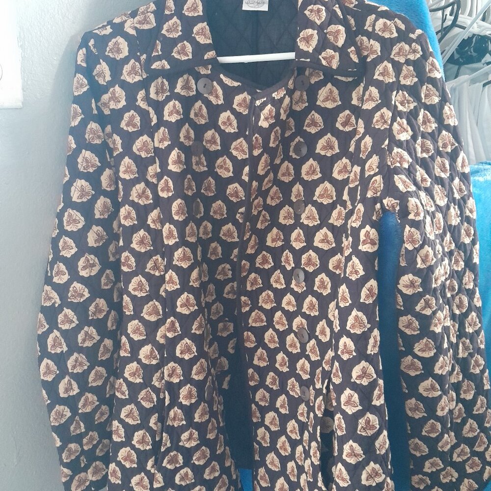 NATURAL HABITAT BLAZER BROWN BLACK BEIGE SIZE SMALL (QUILTED)